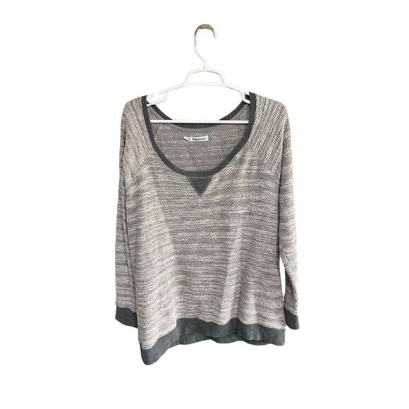 Women’s Maurice’s Size 1 Grey and Pink Striped Pull Over - Picture 1 of 4